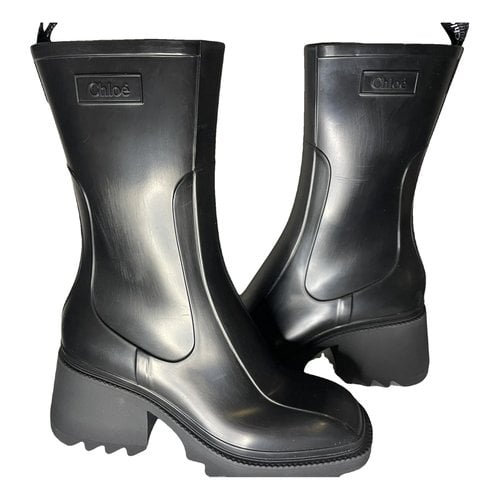 Pre-owned Chloé Betty Boots In Black