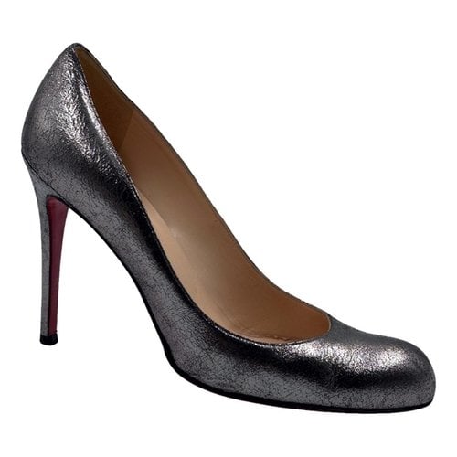 Pre-owned Christian Louboutin Simple Pump Leather Heels In Silver