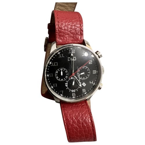 Pre-owned D&g Watch In Red