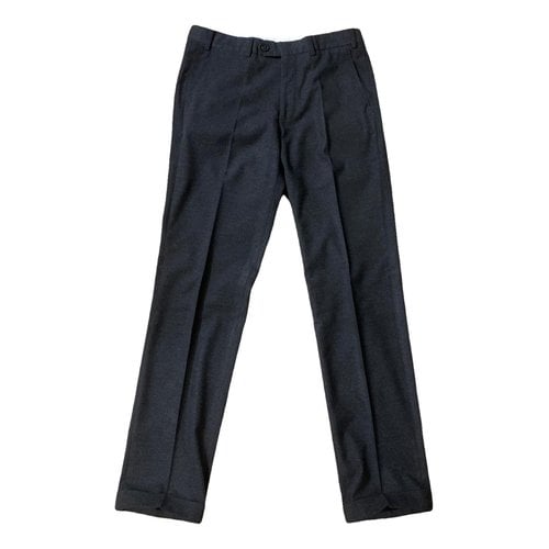 Pre-owned Armani Collezioni Wool Trousers In Grey