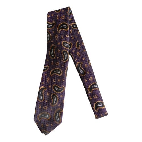 Pre-owned Drake's Silk Tie In Purple