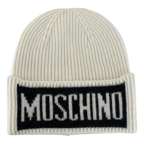 Pre-owned Moschino Wool Beanie In White