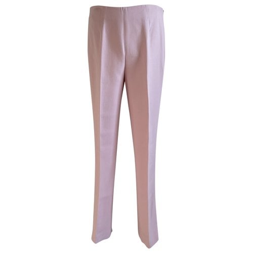 Pre-owned Ralph Lauren Wool Slim Pants In Pink