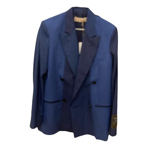 Pre-owned Marni Wool Suit Jacket In Blue