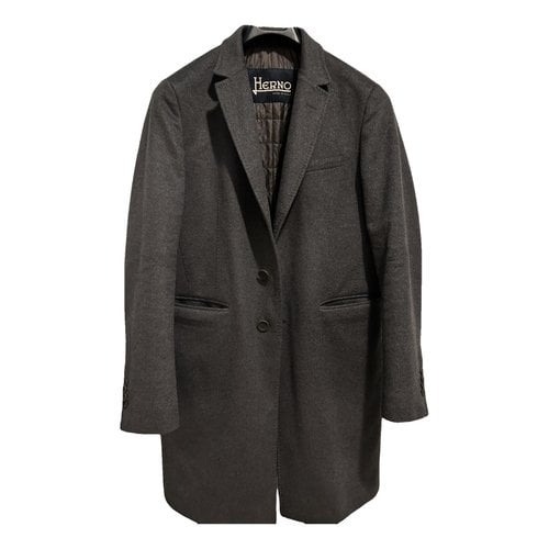 Pre-owned Herno Cashmere Coat In Grey