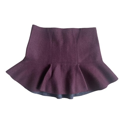 Pre-owned Isabel Marant Wool Mini Skirt In Burgundy