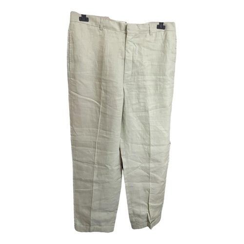 Pre-owned Polo Ralph Lauren Linen Trousers In Green