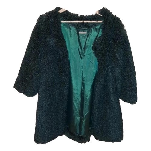 Pre-owned Dixie Faux Fur Jacket In Green