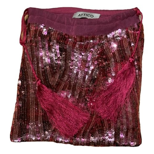 Pre-owned Attico Glitter Handbag In Pink