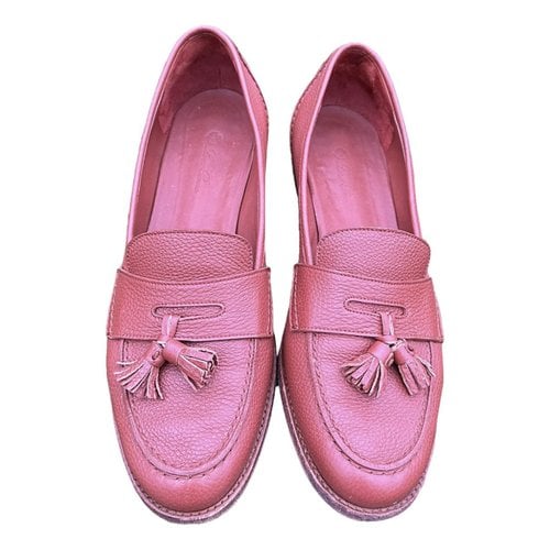 Pre-owned Loro Piana Leather Flats In Red