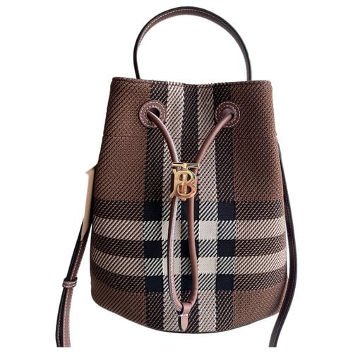 Pre-owned Burberry The Bucket Cloth Handbag In Brown