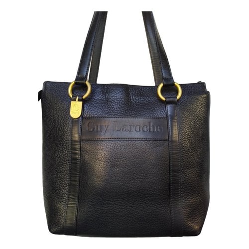Pre-owned Guy Laroche Leather Handbag In Black