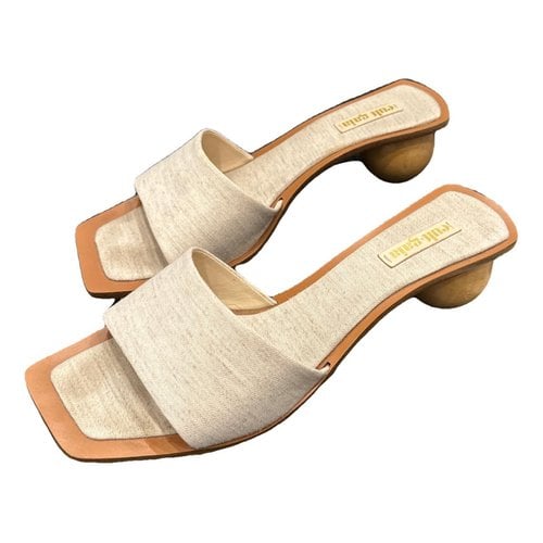 Pre-owned Cult Gaia Cloth Heels In Camel