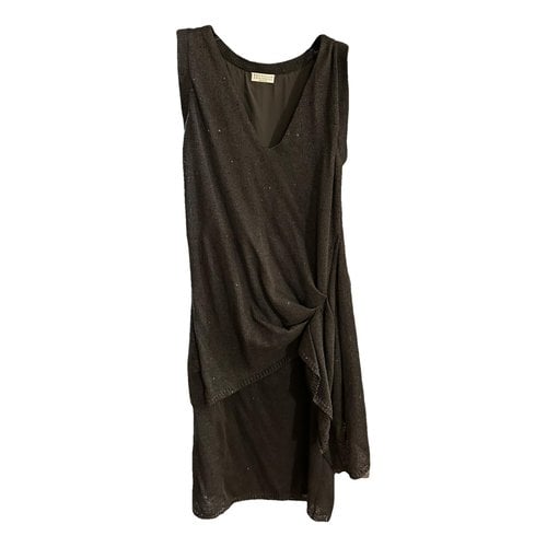 Pre-owned Brunello Cucinelli Linen Mid-length Dress In Anthracite