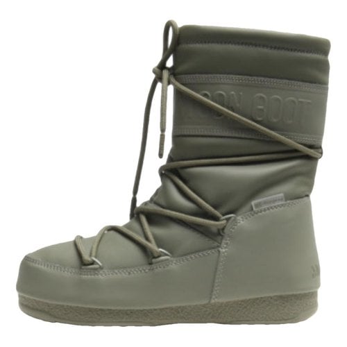 Pre-owned Moon Boot Snow Boots In Khaki