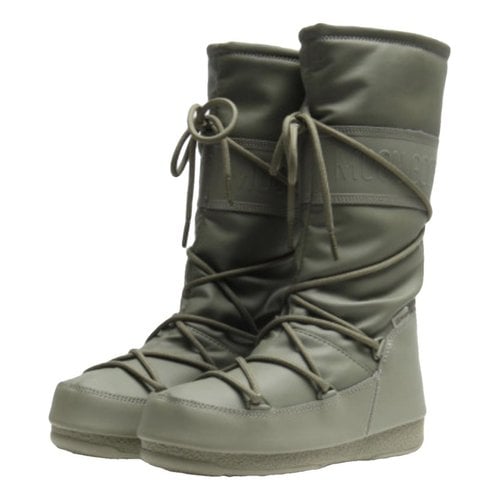 Pre-owned Moon Boot Snow Boots In Khaki