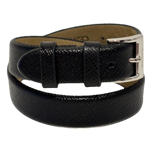 Pre-owned Prada Leather Bracelet In Black