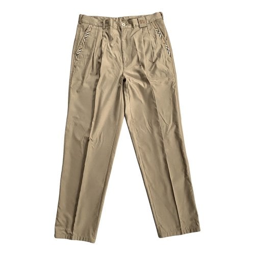 Pre-owned Burberry Trousers In Khaki