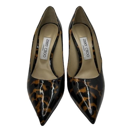 Pre-owned Jimmy Choo Patent Leather Heels In Brown