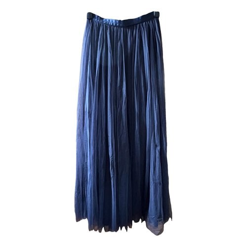 Pre-owned Needle & Thread Maxi Skirt In Navy