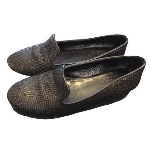 Pre-owned Heschung Leather Ballet Flats In Black