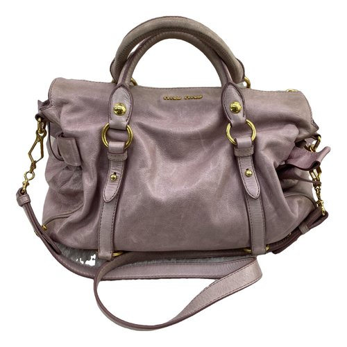 Pre-owned Miu Miu Bow Bag Leather Handbag In Purple
