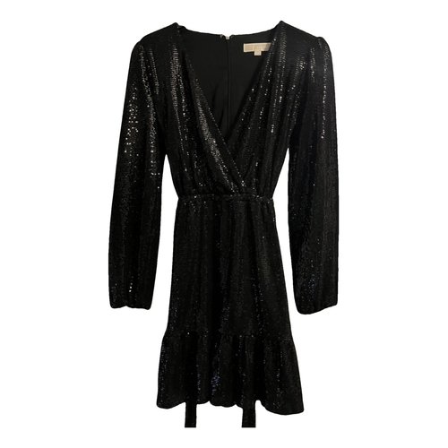 Pre-owned Michael Kors Glitter Mid-length Dress In Black