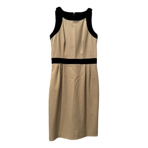 Pre-owned Gio' Guerreri Wool Mid-length Dress In Camel