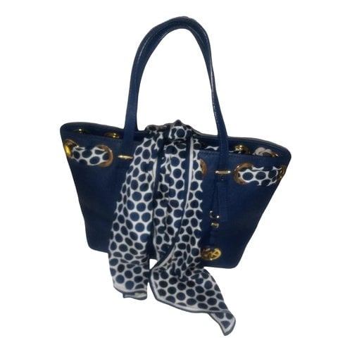 Pre-owned Michael Kors Leather Handbag In Blue