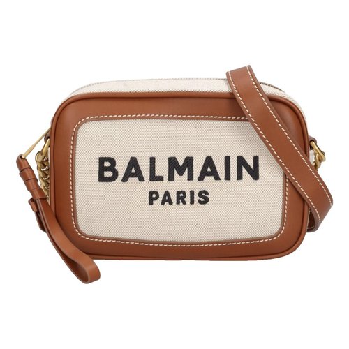 Pre-owned Balmain Leather Crossbody Bag In Beige