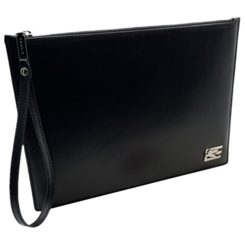 Pre-owned Etro Leather Clutch Bag In Black