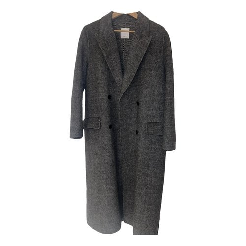 Pre-owned Sandro Fall Winter 2020 Wool Coat In Grey
