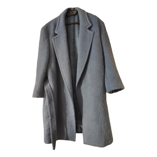 Pre-owned Versace Wool Coat In Turquoise