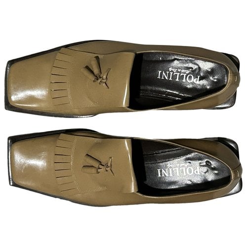 Pre-owned Pollini Leather Flats In Camel