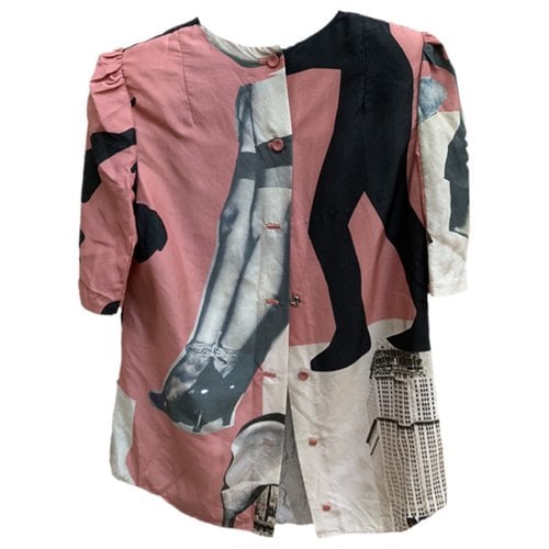 Pre-owned Carven Silk Blouse In Pink