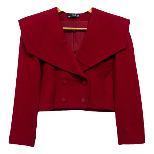 Pre-owned Chloé Wool Coat In Red
