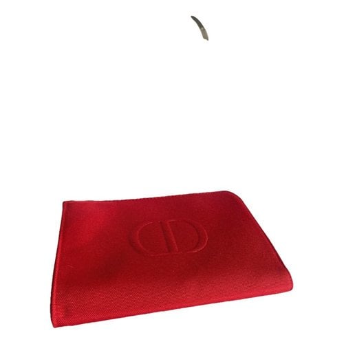 Pre-owned Dior Cloth Vanity Case In Red