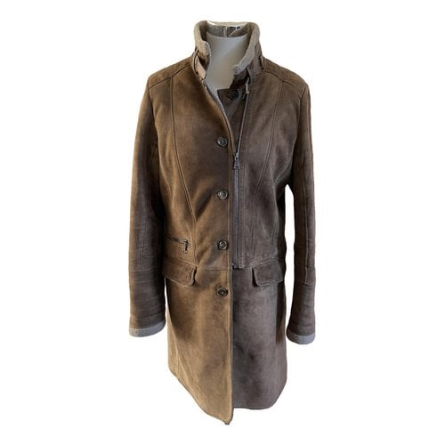 Pre-owned Mabrun Shearling Coat In Brown