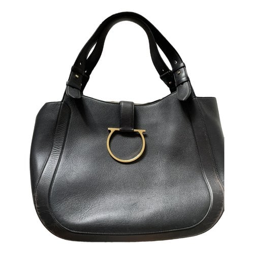 Pre-owned Ferragamo Leather Bag In Black