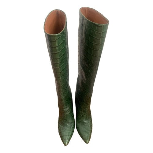 Pre-owned Paris Texas Leather Boots In Green