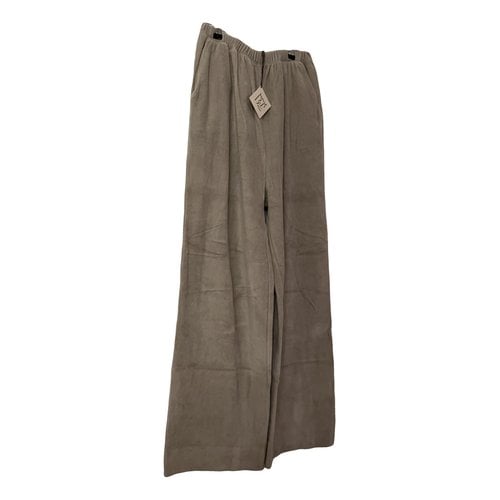 Pre-owned Baserange Velvet Trousers In Grey