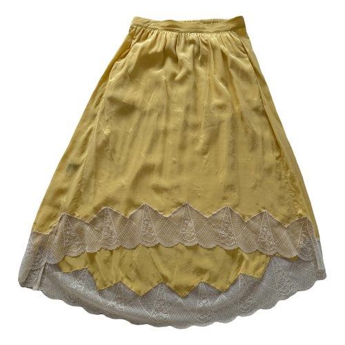 Pre-owned Zadig & Voltaire Spring Summer 2020 Silk Mid-length Skirt In Yellow