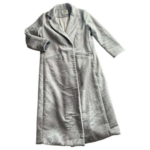 Pre-owned Worn Wool Coat In Grey