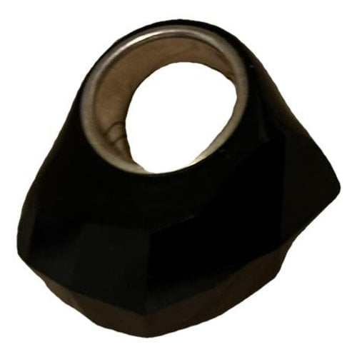 Pre-owned Swarovski Crystal Ring In Black