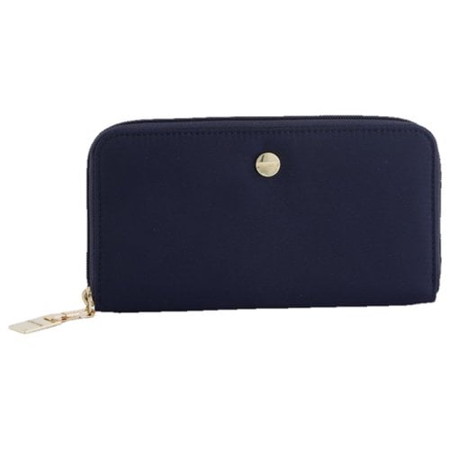 Pre-owned Borbonese Cloth Wallet In Navy