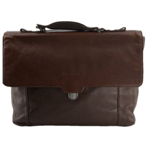 Pre-owned Piquadro Leather 24h Bag In Brown