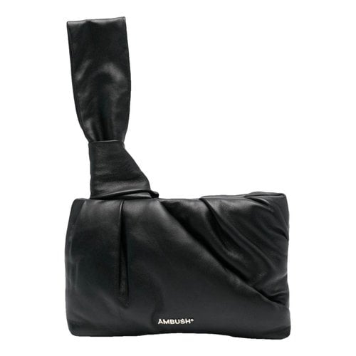 Pre-owned Ambush Leather Clutch Bag In Black