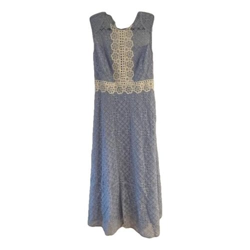 Pre-owned Sandro Lace Mid-length Dress In Blue
