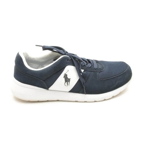 Pre-owned Polo Ralph Lauren Leather High Trainers In Blue