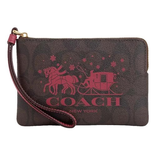 Pre-owned Coach Leather Clutch Bag In Brown